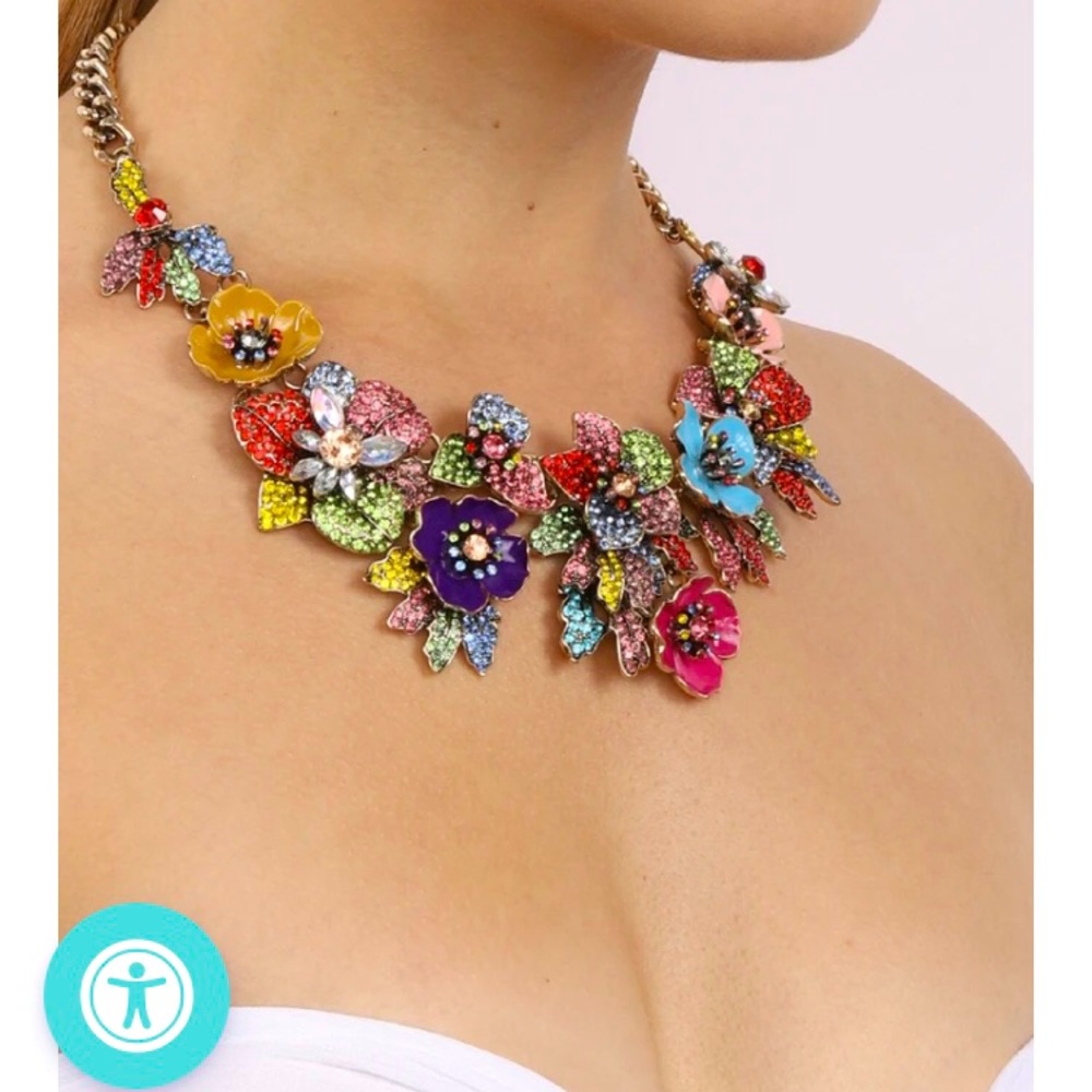Eye Candy LA  Amata Statement Necklace - Floral